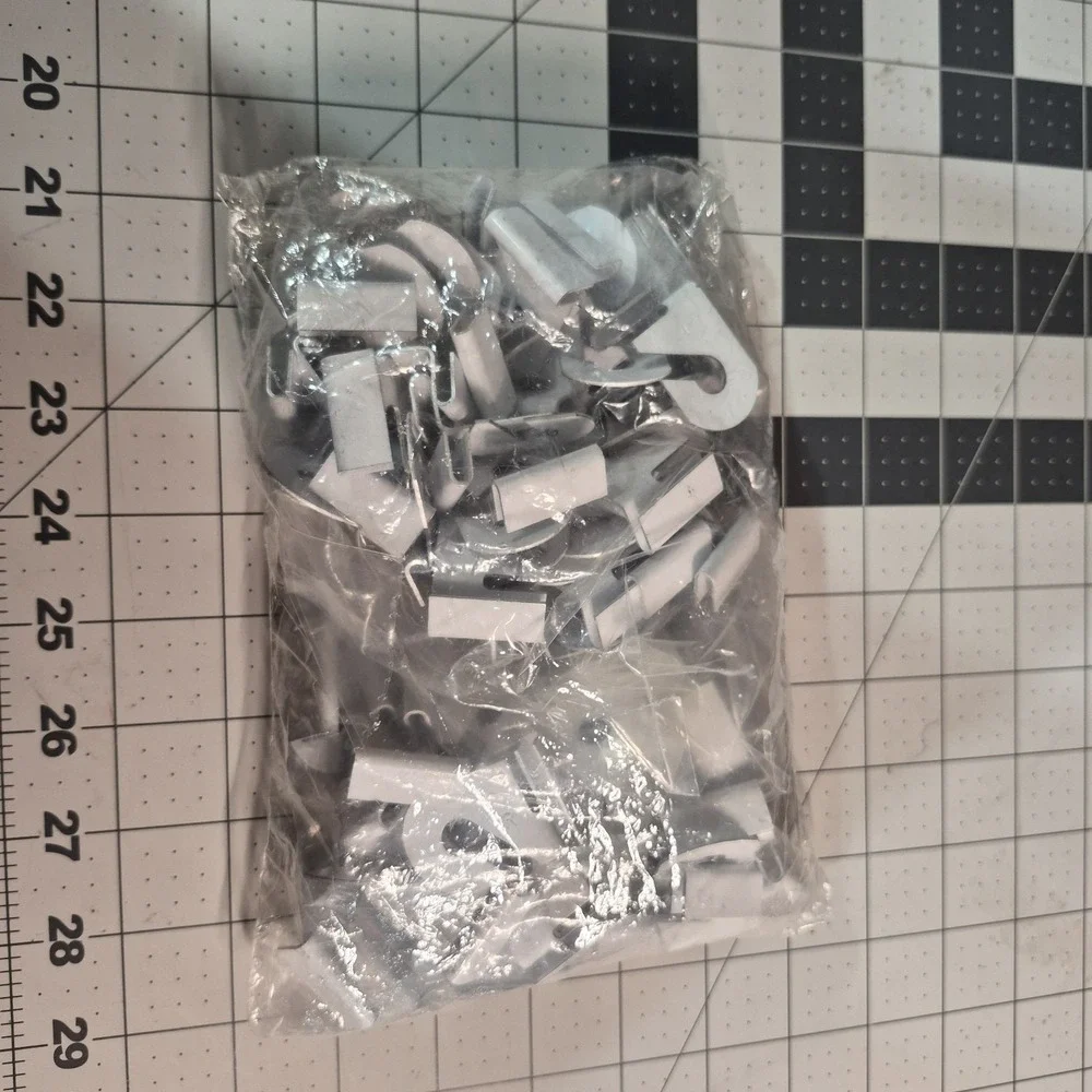 50 Pair Drop Ceiling Hooks, Classrooms, Offices, White Metal Ceiling Hooks (LR)